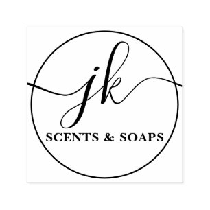 Business Monogram Script Logo Name Self-inking Stamp