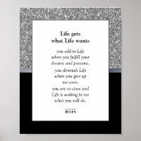 Business Motivation Luxe Silver Glitter and Black