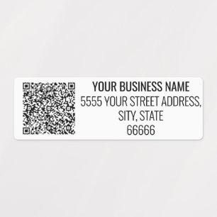 Business Name Address and QR Code Labels