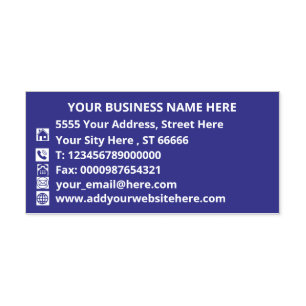 Business Name Address Full Info Colours Stamp