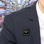 Business Name and Logo Black Square Button<br><div class="desc">Square button that you can customize to put your business name and logo. You can use this button as uniform accessory of your staff. You can also use it as packaging accessory. You can also include it in your marketing materials to advertise your business or to promote your brand name...</div>