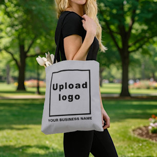 Business Name and Logo   Grey Tote Bag