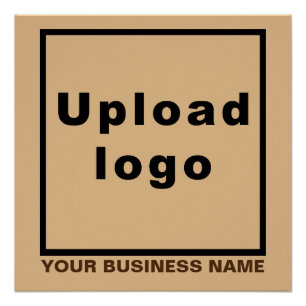 Business Name and Logo, Light Brown Square Glossy Poster