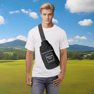 Business Name and Logo on Black Sling Bag