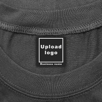 Business Name and Logo on Black Square Iron On