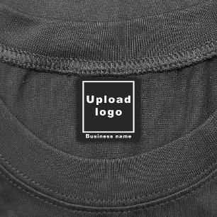 Business Name and Logo on Black Square Iron On