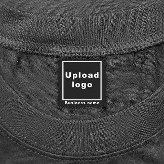 Business Name and Logo on Black Square Iron On