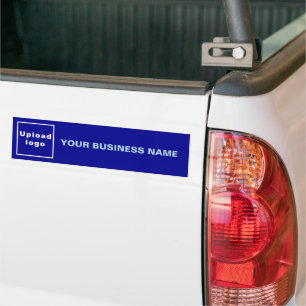 Business Name and Logo on Blue Bumper Sticker