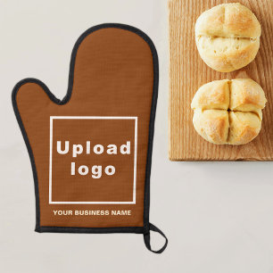 Business Name and Logo on Brown Oven Mitt