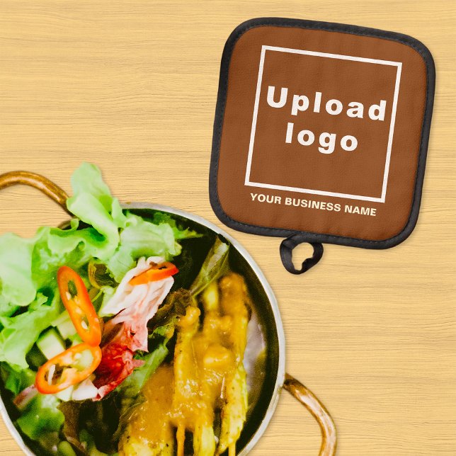 Business Name and Logo on Brown Pot holder (Business name and logo on brown pot holder)