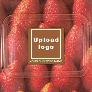 Business Name and Logo on Brown Square Adhesive