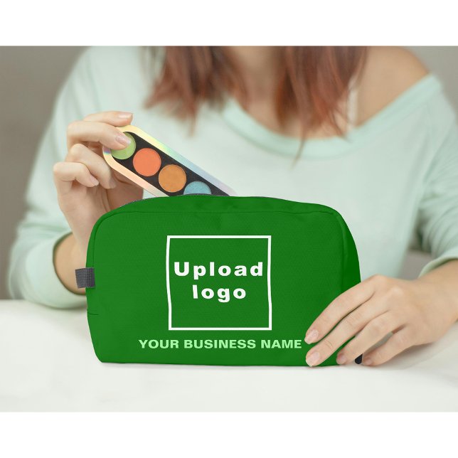Business Name and Logo on Green Dopp Kit (Business name and logo on green dopp kit)