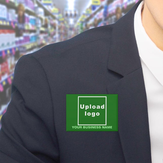 Business Name and Logo on Green Rectangle Button (Business name and logo on green rectangle button)