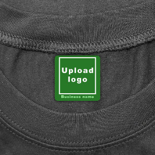 Business Name and Logo on Green Square Iron On