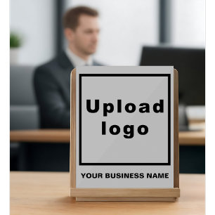 Business Name and Logo on Grey Acrylic Sign