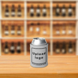 Business Name and Logo on Grey Can Cooler