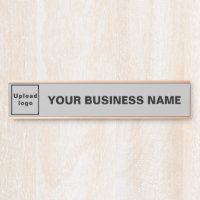 Business Name and Logo on Grey Long Hanging
