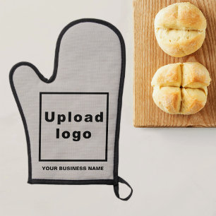 Business Name and Logo on Grey Oven Mitt