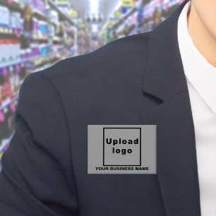 Business Name and Logo on Grey Rectangle Button