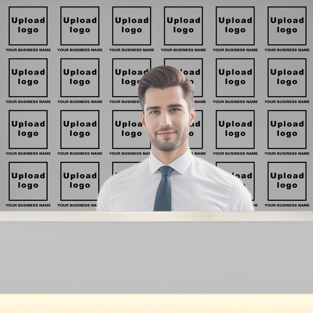 Business Name and Logo on Grey Wallpaper (Business name and logo on gray wallpaper)