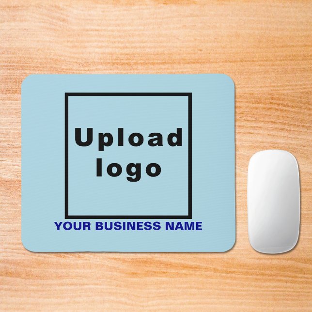 Business Name and Logo on Light Blue Mouse Pad (Build brand name awareness. Your business name and logo on light blue mousepad.)