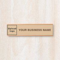 Business Name and Logo on Light Brown Hanging
