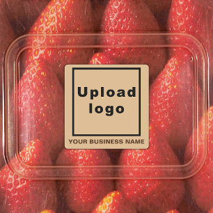 Business Name and Logo on Light Brown Square