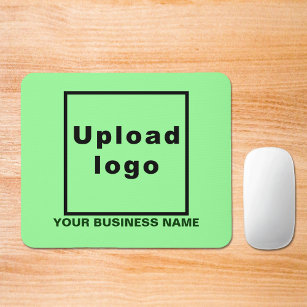Business Name and Logo on Light Green Mouse Pad