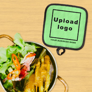Business Name and Logo on Light Green Pot holder