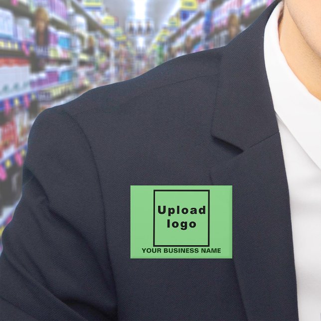 Business Name and Logo on Light Green Rectangle (Business name and logo on light green rectangle button)
