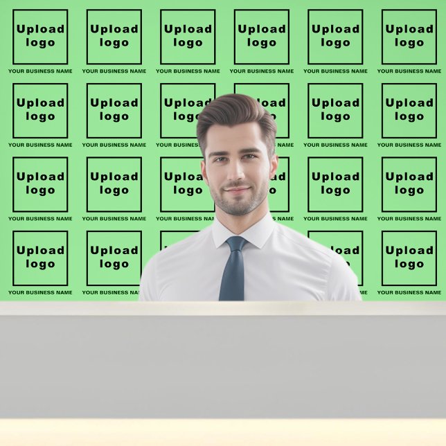 Business Name and Logo on Light Green Wallpaper (Business name and logo on light green wallpaper)