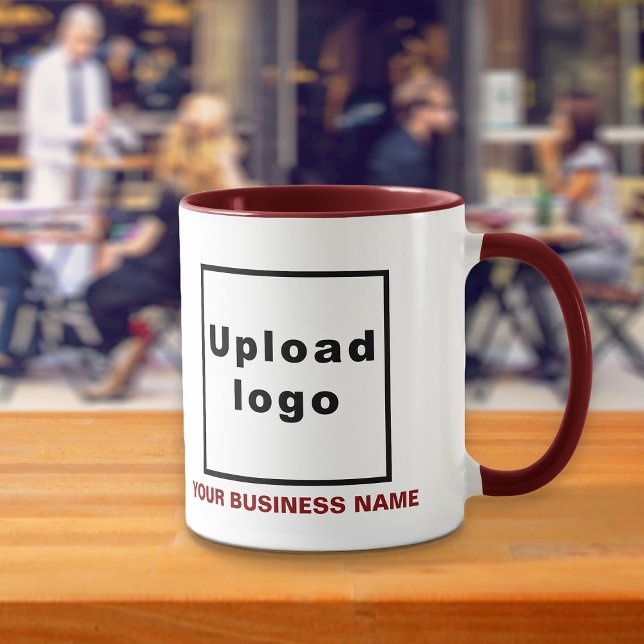 Business Name and Logo on Maroon Combo Mug (Build brand name awareness. Your business name and logo on maroon combo mug.)