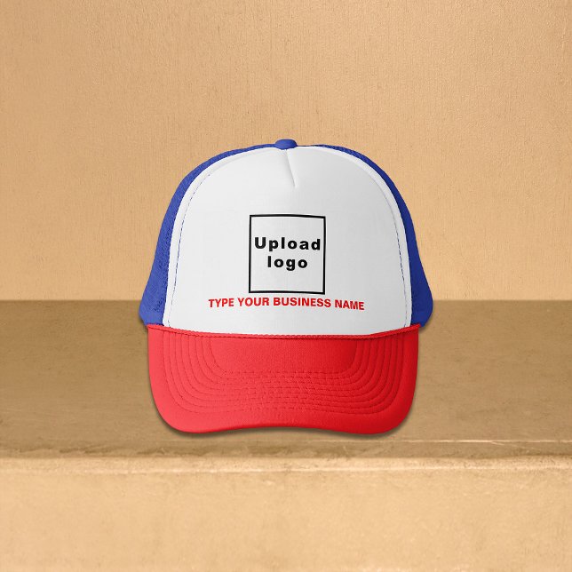 Business Name and Logo on Multicolored Trucker Hat (Your business name and logo on multicolored trucker hat)