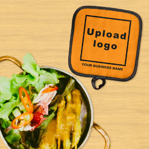 Business Name and Logo on Orange Colour Pot holder