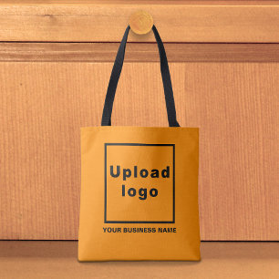 Business Name and Logo on Orange Colour Tote Bag