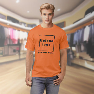 Business Name and Logo on Orange T-Shirt