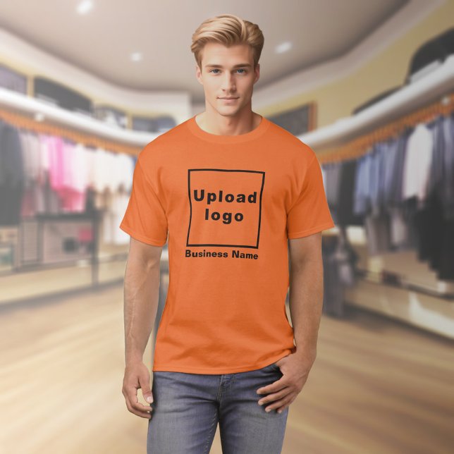 Business Name and Logo on Orange T-Shirt (Orange t-shirt with your business name and logo on model)