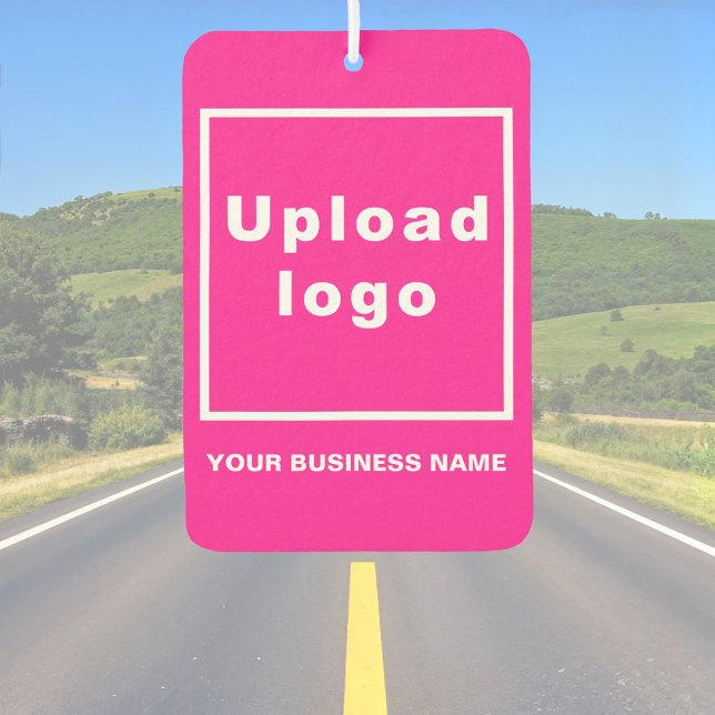 Business Name and Logo on Pink Air Freshener (Pink air freshener with your business name and logo)