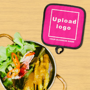 Business Name and Logo on Pink Pot holder