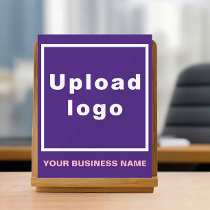 Business Name and Logo on Purple Acrylic Sign