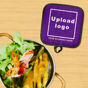 Business Name and Logo on Purple Pot holder