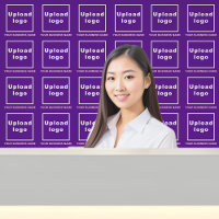 Business Name and Logo on Purple