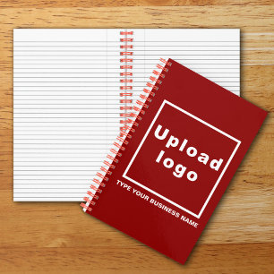 Business Name and Logo on Red Spiral Notebook