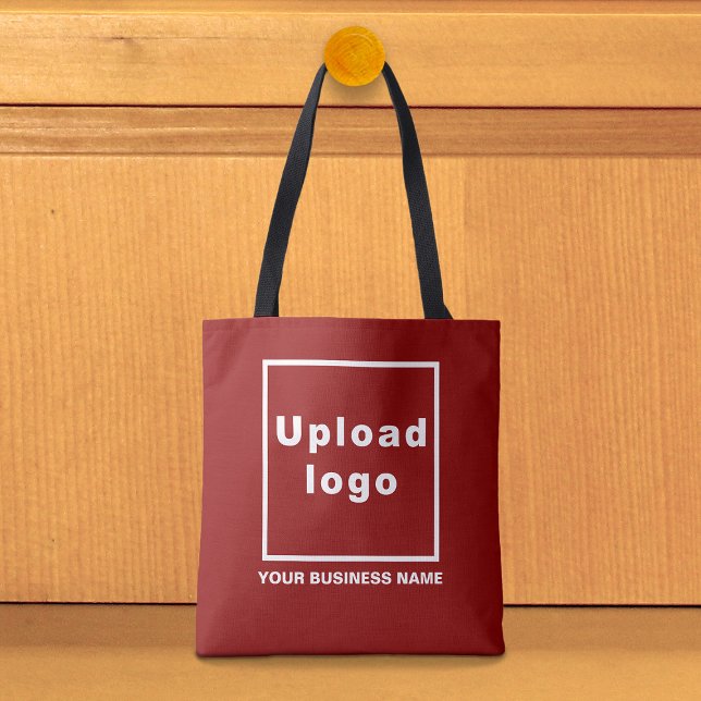 Business Name and Logo on Red Tote Bag (Red tote bag with your business name and logo)
