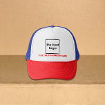 Business Name and Logo on Red, White and Blue Trucker Hat<br><div class="desc">Trucker hat that you can customise to put your business name. You can give it as giveaway item or gift to your customers. You can also include it in your marketing materials to advertise your business or in your promotional products to promote your brand name. Trucker hat with your business...</div>