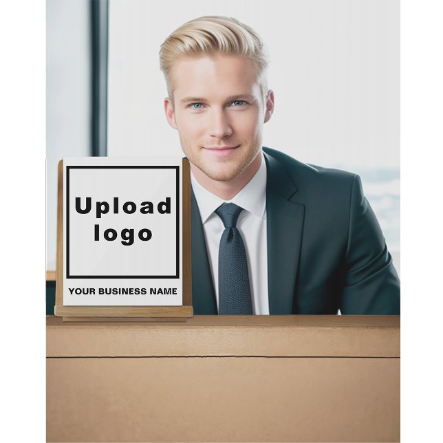 Business Name and Logo on Small White Acrylic Sign (White acrylic sign with your business name and logo)