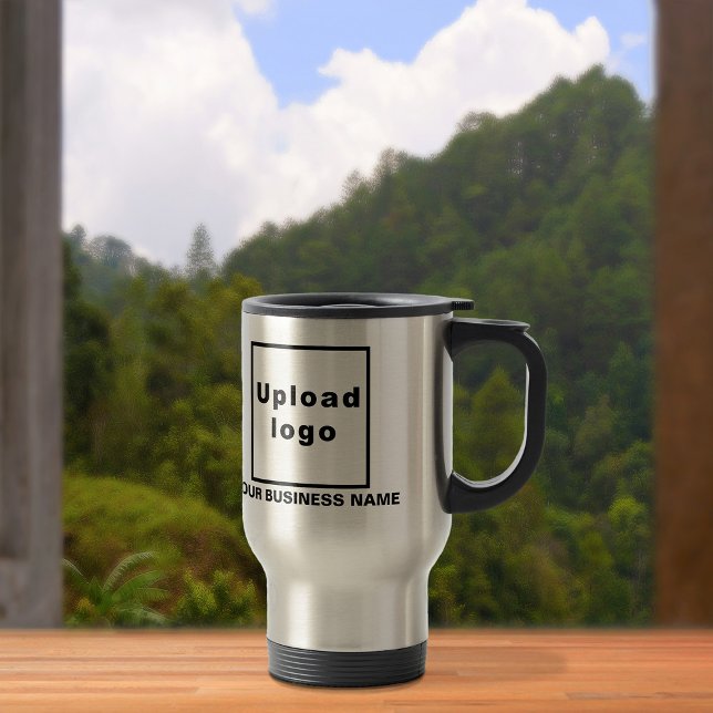 Business Name and Logo on Stainless Travel Mug (Creator Uploaded)