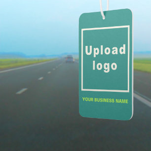 Business Name and Logo on Teal Green Air Freshener