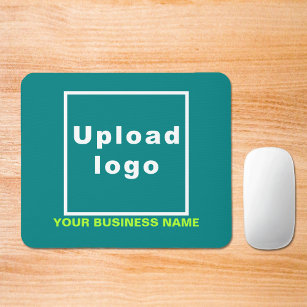 Business Name and Logo on Teal Green Mouse Pad