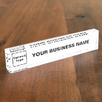 Business Name and Logo on White Acrylic